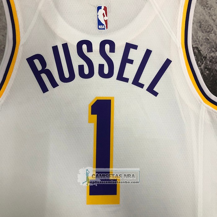 Camiseta Los Angeles Lakers D'Angelo Russell NO 1 Association 2022-23 Blanco